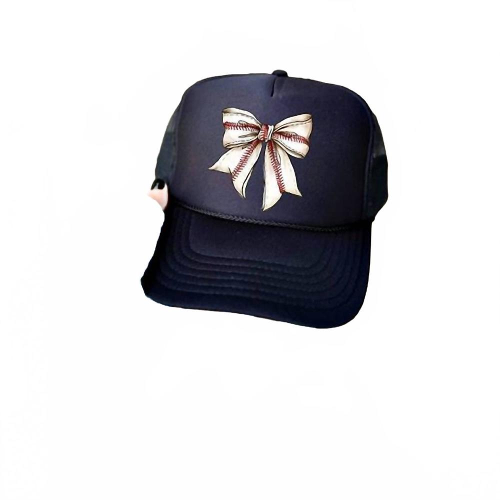 NEW SOUTHERN ATTITUDE women's baseball bow trucker hat in black